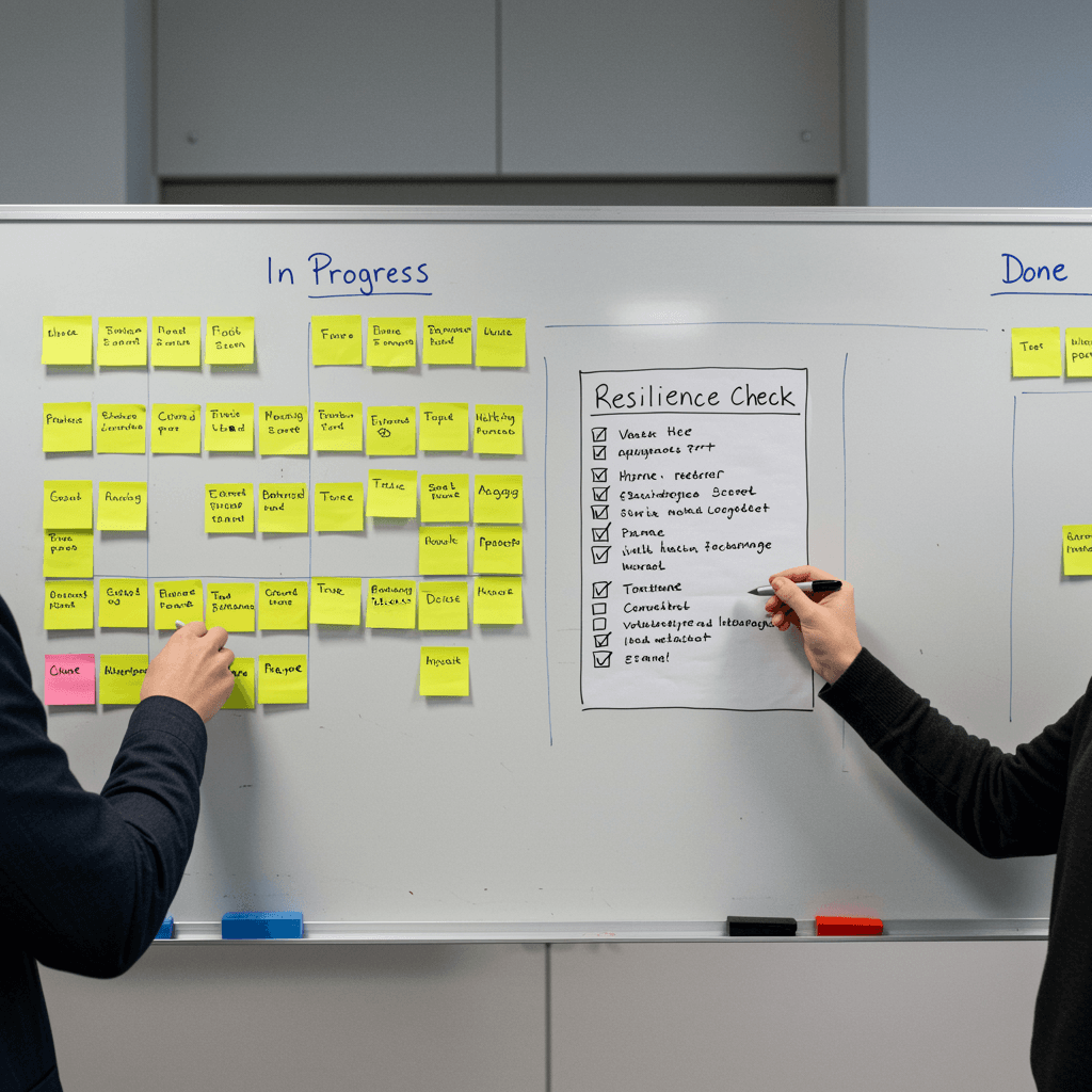 Agiles Projektmanagement integriert Resilienz-Gates